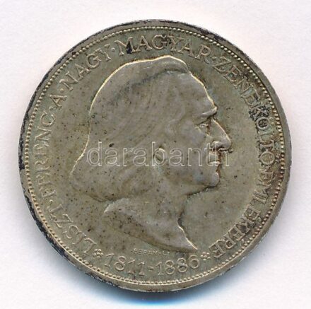 1936. 2P Ag 'Liszt' T:2 patina Adamo P7.3