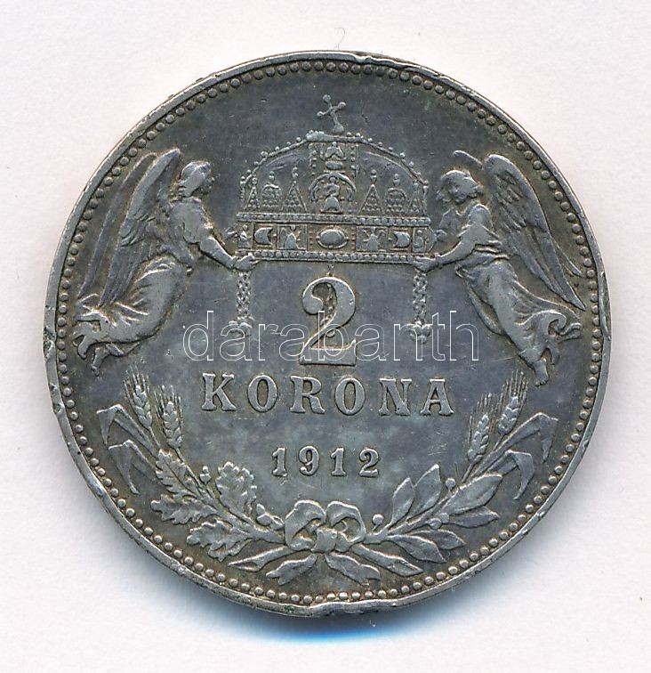 1912KB 2K Ag 'Ferenc József' T:2- durva ph. Adamo K6 - Image 2