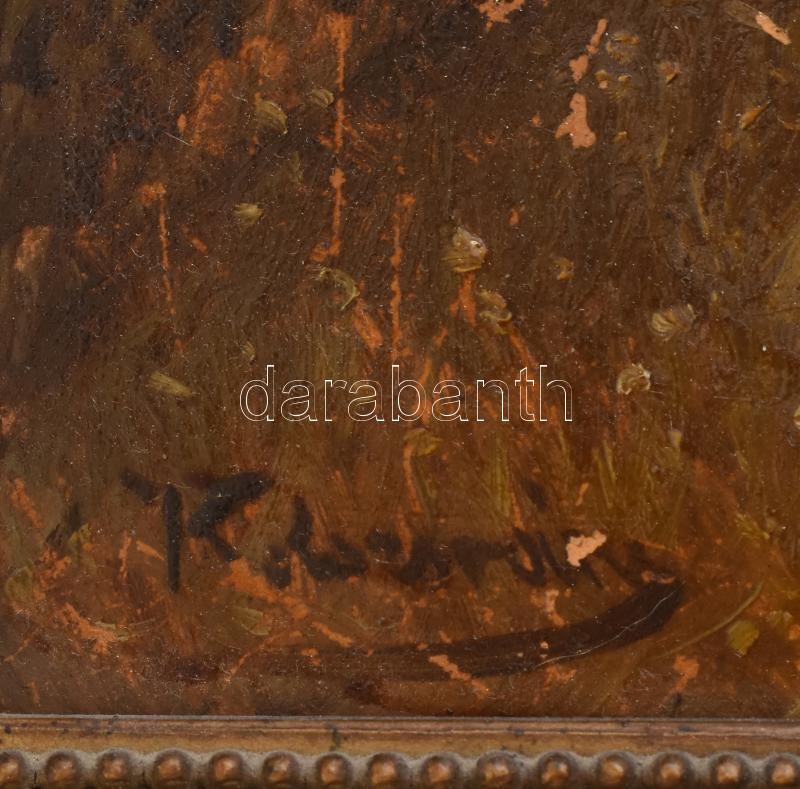 Kolozsváry jelzéssel: Ringató, Olaj, farost. Kis sérülésekkel, sérült keretben. 30x20 cm - Image 2