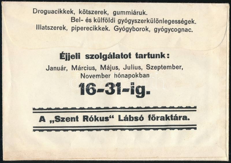 Budapest Brüll András Szent Rókus gyógyszertára receptboríték - Image 2