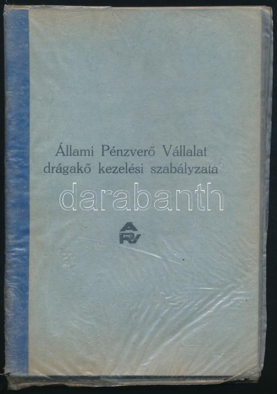 1975 Állami Pénzverő Vállalat drágakő kezelési szabályzata. Bp., 1975., PM. Szervezési és Ügyvitelgépesítési Intézet, 101+5 p. Kiadói papírkötés, javított kötéssel, műanyag védőborítóban.