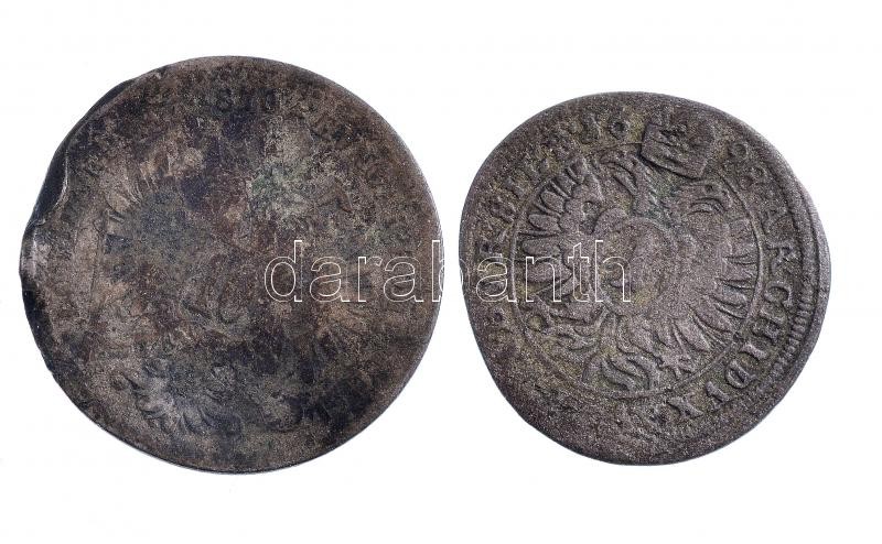 Ausztria 1698. 1kr Ag 'I. Lipót' (0,99g) + 1870. 10kr Ag 'Ferenc József' T:3,3- patina Ausztria 1698. 1 Kreuzer Ag 'Leopold I' (0,99g) + 1870. 10 Kreuzer Ag 'Franz Joseph' C:F,VG patina
