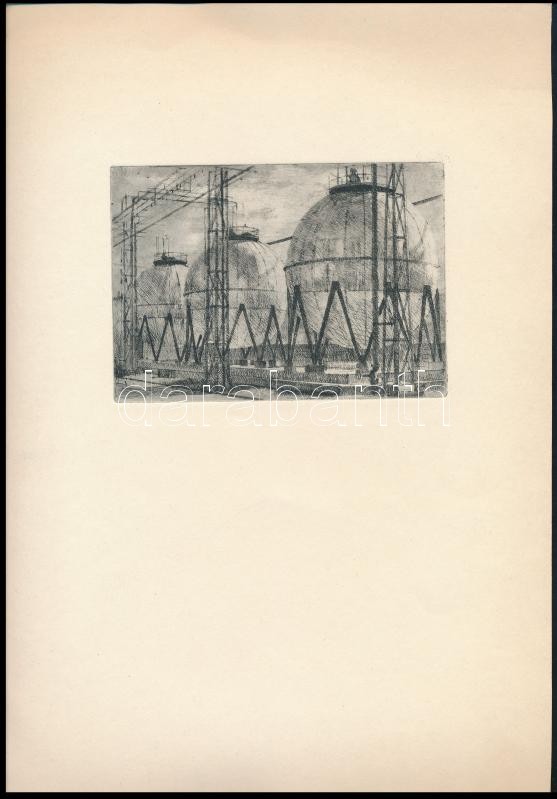 Jelzés nélkül: Gyár, 2 db rézkarc, papír, 9,5×12,5 és 15×7,5 cm - Image 2