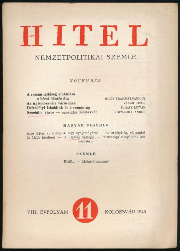 1942 A Hitel c. nemzetpolitikai szemle folyóirat 3 db száma - Image 2
