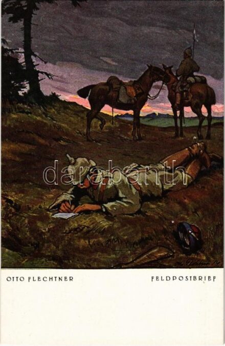 Feldpostbrief. Opfertag-Postkarte / WWI German military art postcard s: O. Flechtner