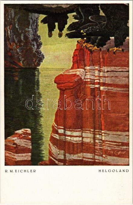 Helgoland. Opfertag-Postkarte / WWI German military art postcard s: R. M. Eichler