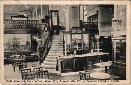 Wien, Vienna, Bécs; Café Alserhof Max Wöss. Alsterstraße 23. / café, interior (EB)