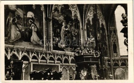 Rozsnyó, Roznava; Székesegyház, a szentély freskói. Spöttl Ignác mester alkotásai (1861) / cathedral, interior