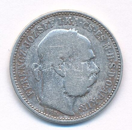 1892KB 1K Ag 'Ferenc József' T:2- patina, kis ü. Adamo K5