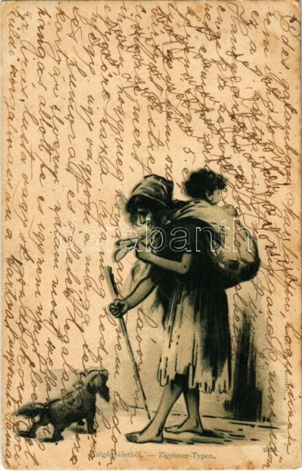 1899 (Vorläufer) Cigányéletből. Rigler J.E. rt. 3030. litho / Zigeuner-Typen / Gypsy folklore (fl)