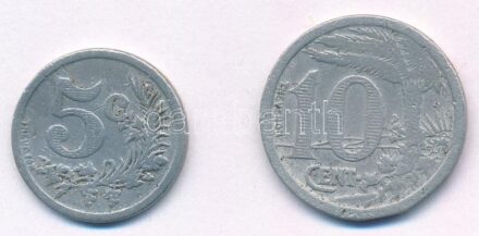Francia Nyugat-Afrika / Oran 1921. 5c Al + 10c Al szükségpénz T:3 French West Africa / Oran 1921. 5 Centimes Al + 10 Centimes Al necessity money (notgeld) C:F