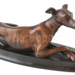 Bronz kutya figura jelzés nélkül 17cm
