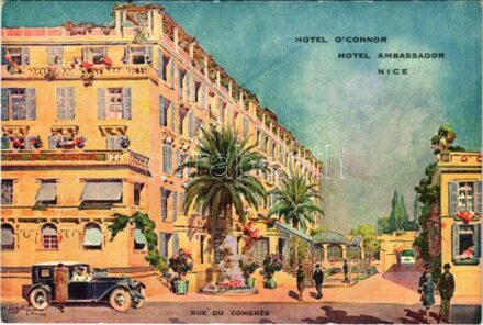 Nice, Nizza; Hotel O'Connor, Hotel Ambassador, Rue du Congres / hotels, street view, automobile