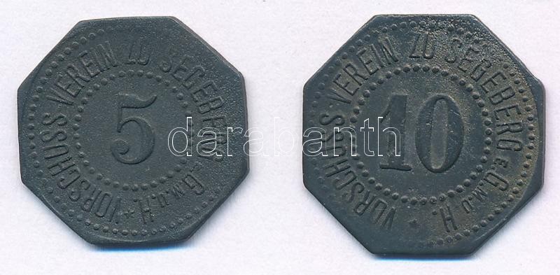 Németország / Weimari Köztársaság / Segeberg ~1920. 5pf + 10pf Zn szükségpénz T:2- Germany / Weimar Republic / Segeberg ~1920. 5 Pfennig + 10 Pfennig Zn necessity money (notgeld) C:VF - Image 2
