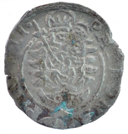 1611K-B Denár Ag 'II. Mátyás' (0,55g) T:2- patina Hungary 1611K-B Denar Ag 'Mathias II' (0,55g) C:VF patina Huszár: 1140.,Unger II.: 869