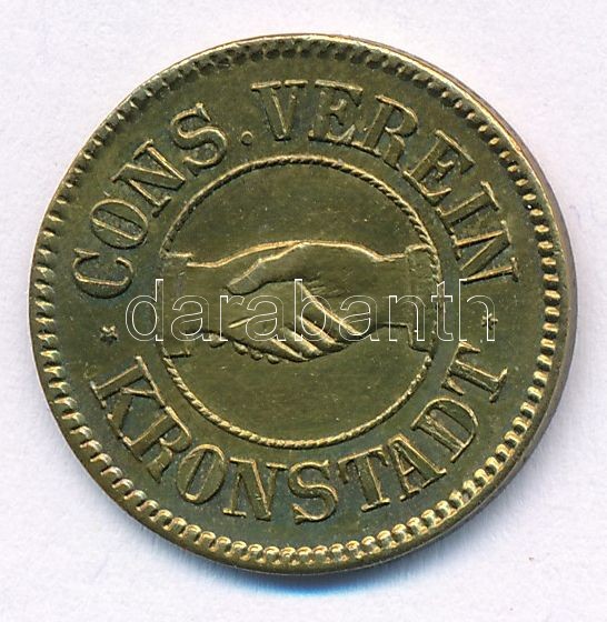 Német Birodalom / Kronstadt DN 10kr sárgaréz token T:2 karc German Empire / Kronstadt ND 10 Marke Kreuzer brass token C:XF scratch - Image 2