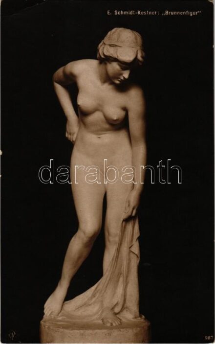1924 E. Schmidt-Kestner - 'Brunnenfigur' / Erotic nude lady sculpture (EK)