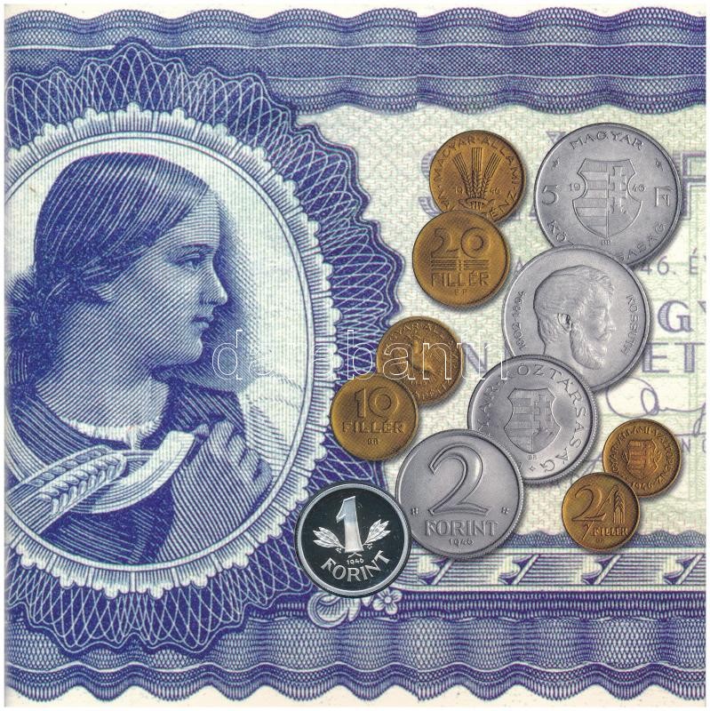 2006. 1Ft-100Ft (7xklf) forgalmi sor szettben + 1946. 1Ft Ag 'Hatvanéves a Forint' utánveret proof kivitelben T:PP halvány patina Adamo FO38.1 - Image 2