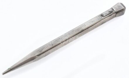 Ezüst (Ag) ceruza, apró sérüléssel, kopott, jelzés nélkül, bruttó:14g, h:12cm