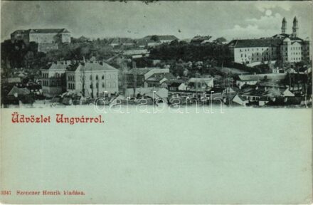 1899 (Vorläufer) Ungvár, Uzshorod, Uzhhorod, Uzhorod; látkép, vár. Szenczer Henrik kiadása / general view, castle (EK)
