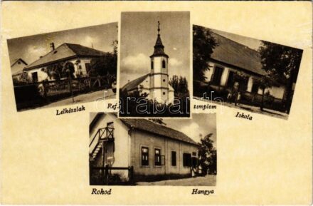 Rohod, Lelkészlak, Református templom, Iskola, Hangya szövetkezet üzlete (Rb)