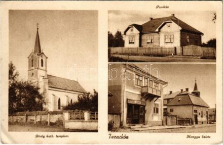 Taracköz, Teresva; Görögkatolikus templom, Parókia, Hangya szövetkezet üzlete / Greek Catholic church, parish, cooperative shop (EK)
