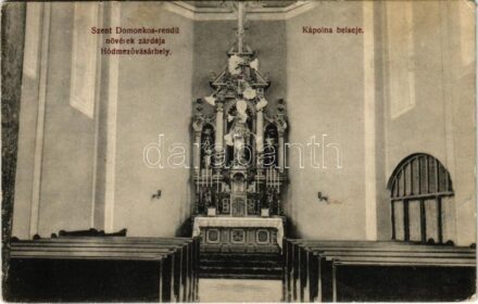 1918 Hódmezővásárhely, Szent Domonkos-rendi nővérek zárdája, kápolna belseje (EK)