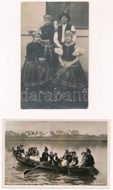 23 db főleg MODERN népviseletes képeslap / 23 mostly modern folklore postcards