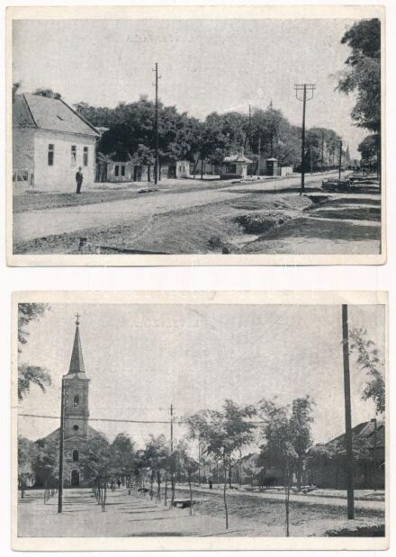 2 db RÉGI azonosítatlan város képeslap / 2 pre-1945 unidentified town-view postcards