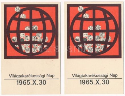 1965 Világtakarékossági Nap - 2 modern képeslap
