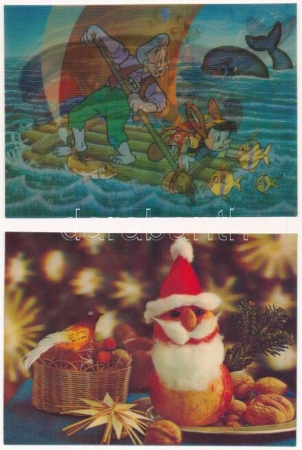 4 db MODERN 3D dimenziós motívum képeslap / 4 modern dimensional (3D) motive postcards