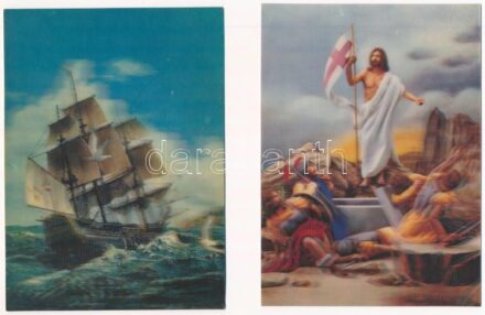 4 db MODERN 3D dimenziós motívum képeslap / 4 modern dimensional (3D) motive postcards