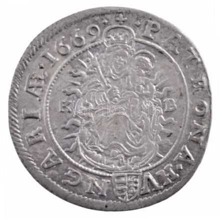 1669K-B 6kr Ag 'I. Lipót' Körmöcbánya (2,98g) T:2 patina Hungary 1669K-B 6 Kreuzer Ag 'Leopold I' Kremnitz (2,98g) C:XF patina Huszár: 1450., Unger II.: 1072.