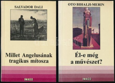 Imago sorozat 2 db kötete: Salvador Dali: Millet Angelusának tragikus mítosza. 'Paranoia-kritikai' értelmezés. Ford.: Kisari Miklós. + Oto Bihalji-Merin: Él-e még a művészet a tudomány korszakában? Ford.: Szaszovszky József. Bp.,