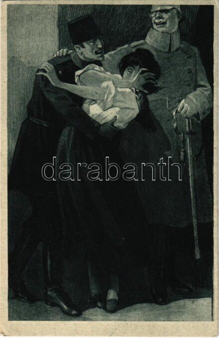 Il governatorato di Feltre e Belluno e stato affidato ai Turchi / WWI Italian military art postcard (EK)