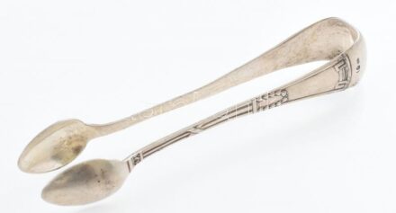 Ezüst (Ag) cukorfogó, jelzett, nettó: 35g, h: 13,5cm