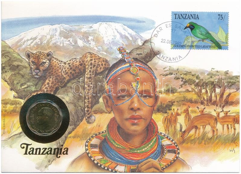Tanzánia 1984. 10s felbélyegzett borítékban, bélyegzéssel, német nyelvű tájékoztatóval T:1- kis karc Tanzania 1984. 10 Senti in envelope with stamp, cancellation and a prospectus in german C:AU small scratches