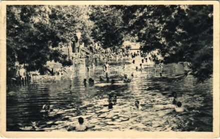1931 Hévíz, Csatorna-fürdő, fürdőzők (EK)