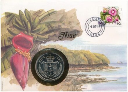 Niue 1988. 5$ Cu-Ni 'J. F. Kennedy - Berlini vagyok' forgalomba nem került emlékérme felbélyegzett borítékban, bélyegzéssel, német nyelvű tájékoztatóval T:1 Niue 1988. 5 Dollars Cu-Ni 'J. F. Kennedy - Ich bin ein berliner'