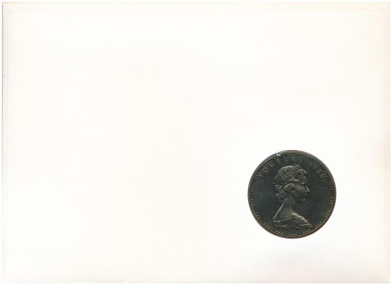 Tokelau 1980. 1$ / 1T Cu-Ni felbélyegzett borítékban, bélyegzéssel, német nyelvű tájékoztatóval T:1 patina Tokelau 1980. 1 Dollar / 1 Tala Cu-Ni in envelope with stamp, cancellation and a prospectus in german C:UNC patina - Image 2