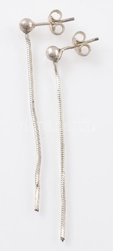 Ezüst(Ag) fülbevalópár, jelzett, h: 5 cm, nettó: 1,4 g