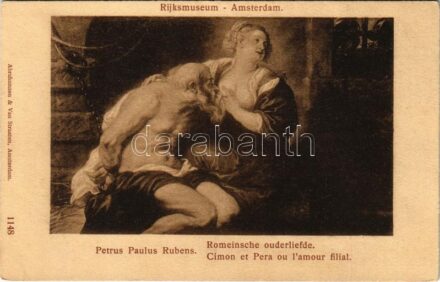 Cimon et Pera ou l'amour filial / Erotic lady art postcard. Rijksmuseum, Amsterdam. s: P. P. Rubens