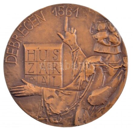 Ligeti Erika (1934-2004) DN 'Debrecen 1561 - Huszár Gál / ANY (Alföldi Nyomda) - Hűséges Munkáért' kétoldalas, bronz emlékérem (60,5mm) T:1-