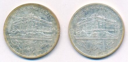 1992. 200Ft Ag 'MNB' (2x) T:1-,2 patina Adamo F13