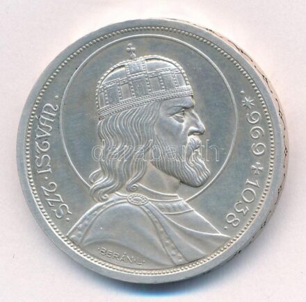 1938. 5P Ag 'Szent István' T:1- kis patina Adamo P8.1