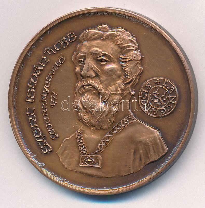 Fritz Mihály (1947-) 1988. 'MÉE Alba Regia Szervezete államalapítónk halálának emlékére / Szent István 1938 fejereklyetartó 1777' Br emlékérem (42,5mm) T:1 patina