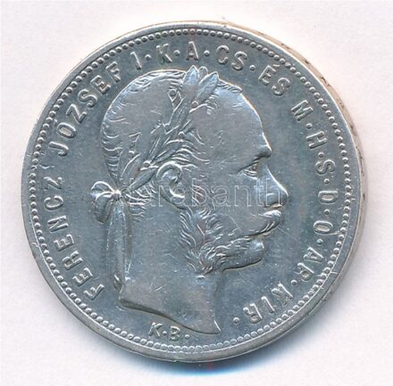 1881KB 1Ft Ag 'Ferenc József / Középcímer' T:2,2- kis ph Hungary 1881KB 1 Forint Ag 'Franz Joseph' C:XF,VF small edge error Adamo M15