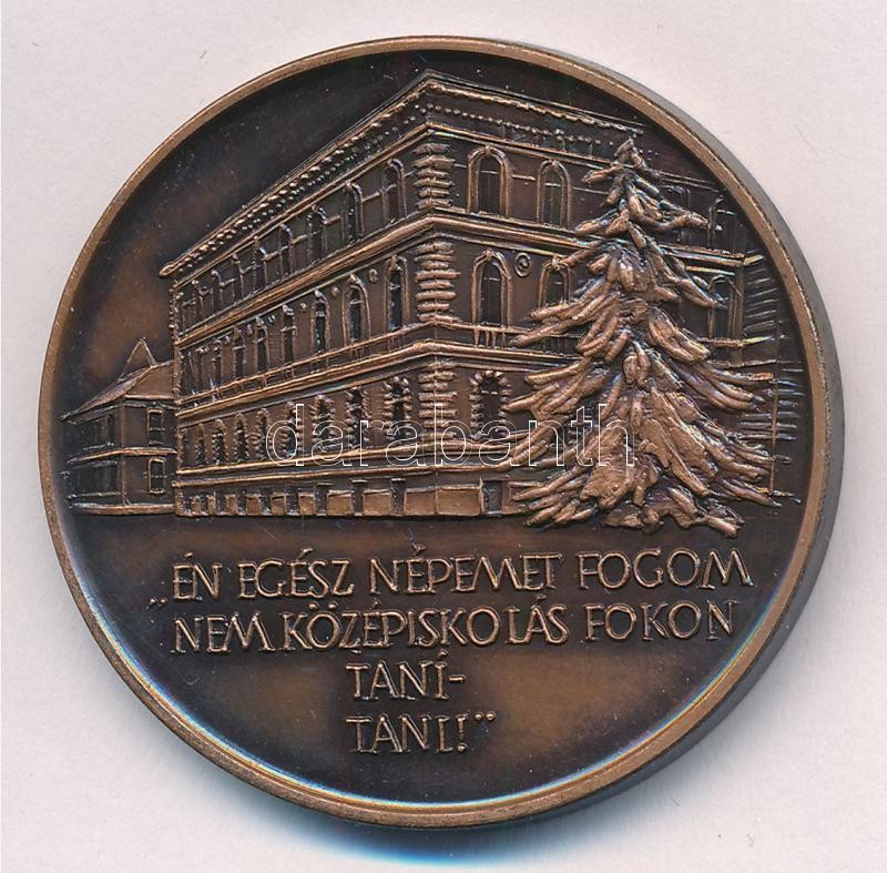 Fritz Mihály (1947-) 1987. 'MÉE Szeged / József Attila halálának 50. évfordulója' Br emlékérem (42,5mm) T:1- patina - Image 2