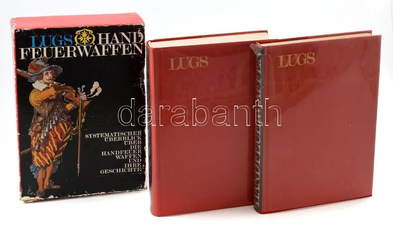Lugs Jaroslaw: Handfeuerwaffen. 2 kötetben. szöveg és kép kötet. Systematischer Überblick über die Handfeuerwaffen und ihre Geschichte. Band I und II, MilitärVlg. d. DDR 1977. Kiadói vászonkötésben, nyíl védőborítóval + kissé