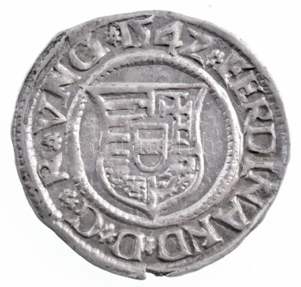 1542K-B Denár Ag 'I. Ferdinánd' (0,56g) T:2,2- patina, ph Hungary 1542K-B Denar Ag 'Ferdinand I' (0,56g) C:XF,VF patina, edge error Huszár: 935., Unger II.: 745.a